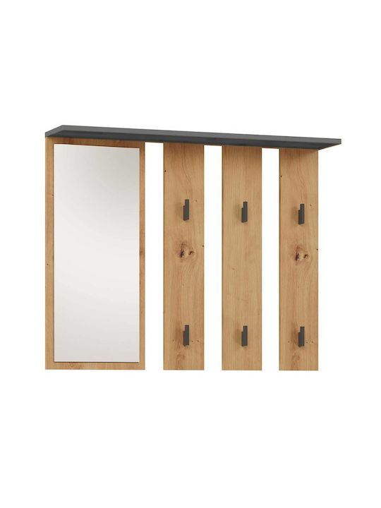 Parma Антре с Огледало & Закачалка Dąb Artisan, Antracyt 100x15x81.5бр