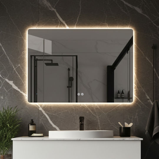 Set Mobilier Baie Bianco Marble 100x50cm Led Oglindă