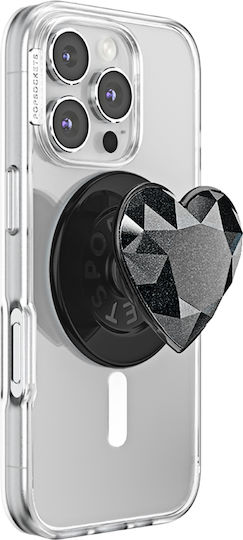 Popsockets Smartphone Popgrip Premium Magsafe Stand Selfie Efect Cristal Negru