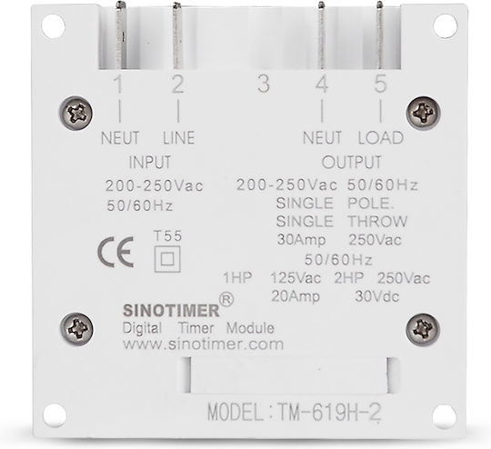 Digital Relay Timer Sinotimer Timer Switch Programmable 230v 30a Tm619sh2-30d