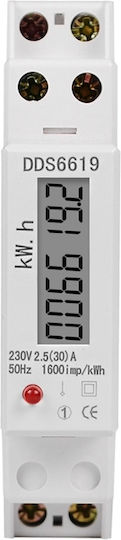 Contor Monofazat de Energie Electrică Sinotimer 230V AC 50Hz 2.5 60 A Afișaj Digital LED DDS6619-002-30A