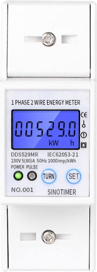Einsphasen Elektrischer Energiezähler Sinotimer 230v Ac 50hz 5 80 A Beleuchtetes Led Digitalanzeige Dds529mr