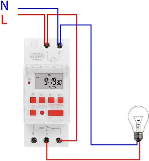 Temporizator Releu Digital Sinotimer Comutator Programabil 230v 30a 5000w Tm919b-2-30a