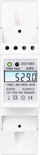 Contor Monofazat de Energie Electrică Sinotimer 230v Ac 50hz 5 80 A Afișaj Digital cu Led Iluminat Dds529l