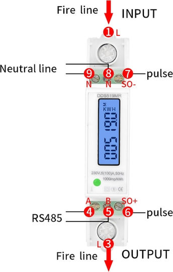 Single-phase Electric Energy Meter Sinotimer 230v Ac 50hz 5 100 A Illuminated Led Digital Display Dds519mr