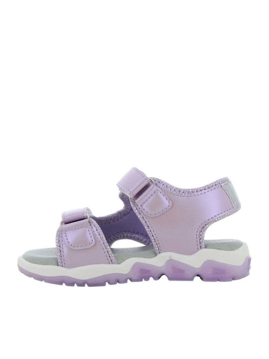 Kids' Sandals with Hoop & Loop Closure and Lights Lilac