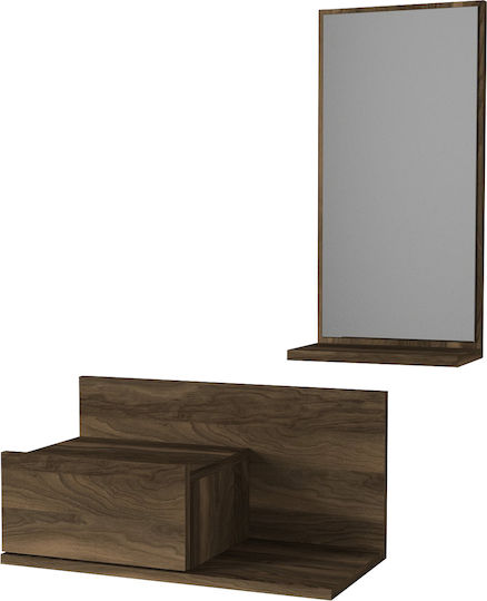 Rodos Entry Furniture with Mirror Coffee 60x30x100cm