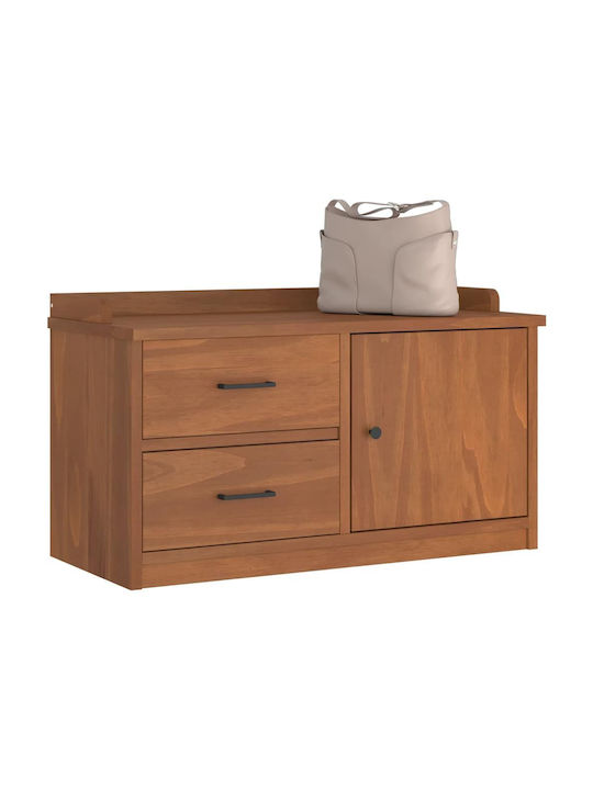 Entry Furniture with Shoe Rack & Bench Coffee 87x40x50cm