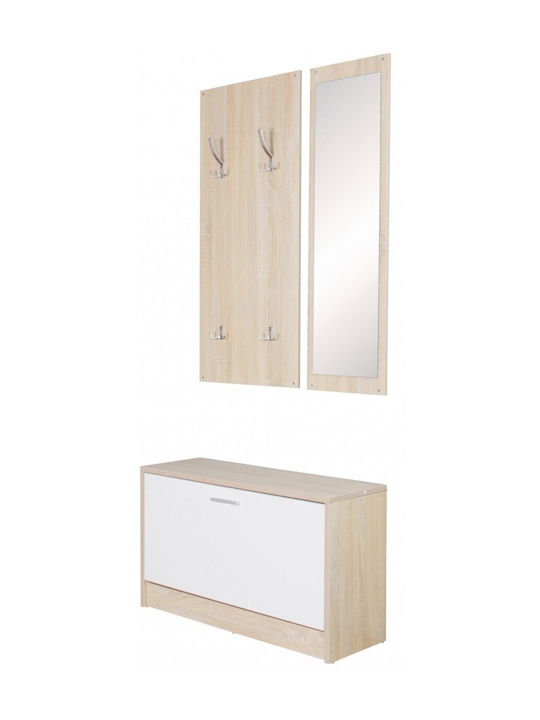 Thomas Entry Furniture with Mirror / Hanger & Shoe Rack 80x27x175cm