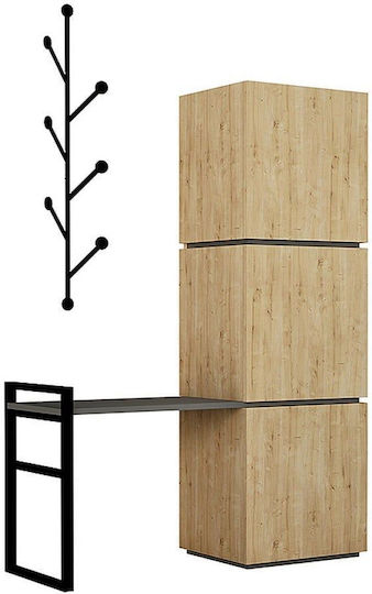 Mello Entry Furniture with Hanger / Shoe Rack & Wardrobe Natural 109x39x149cm Mello Entry Furniture with Hanger / Shoe Rack & Wardrobe Natural 109x39x149cm