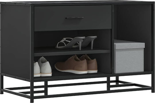 Vidaxl Shoe Bench Black Manufactured Wood Metal Black 849224