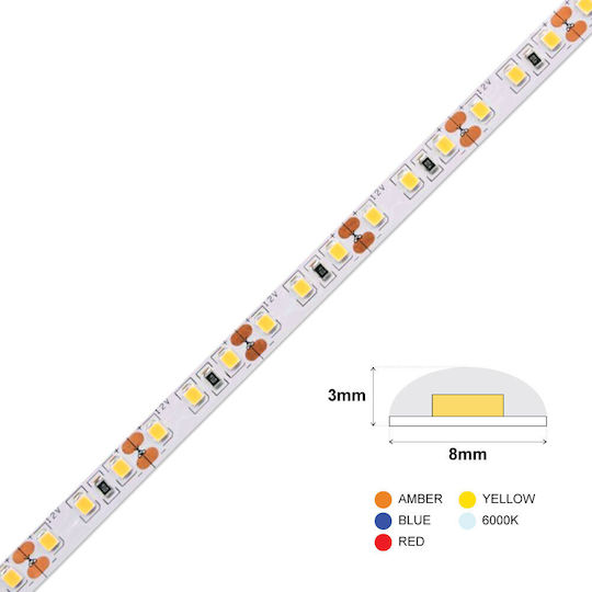 LED-Streifen Wert 120L 12V 9.6W IP65 Rote 1m
