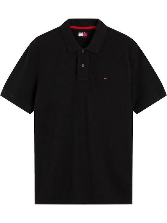 Short Sleeve Black Polo Blouse
