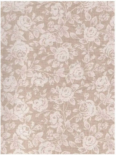 Плат За Декорация Лен С Метър Ширина 140см White Roses