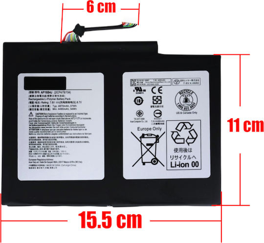 Съвместима Батерия за Acer Aspire Switch Alpha 12 Sa5-271 Sa5-271p Sw512-52p с 4870mAh