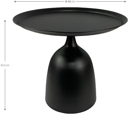 Rundes Beistelltisch Horizon Metall Schwarz M48xP48xH42,5cm