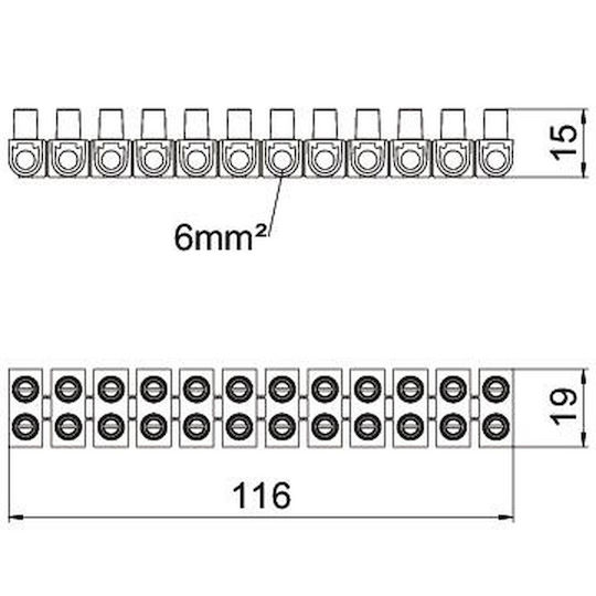 Клипс Винт 12 Полюса Бял Тип 74 Ce Ws Orlk 6 Жила 1 5-6 0мм² 41а 450в