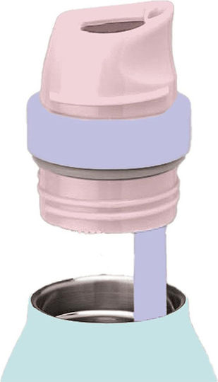 Must Team Μπουκάλι Θερμός Ανοξείδωτο 500ml ΑΝΟΞΕΙΔΩΤΟ MUST TEAM ΠΑΣΤΕΛ ΜΠΛΕ ΜΕΝΤΑΣ