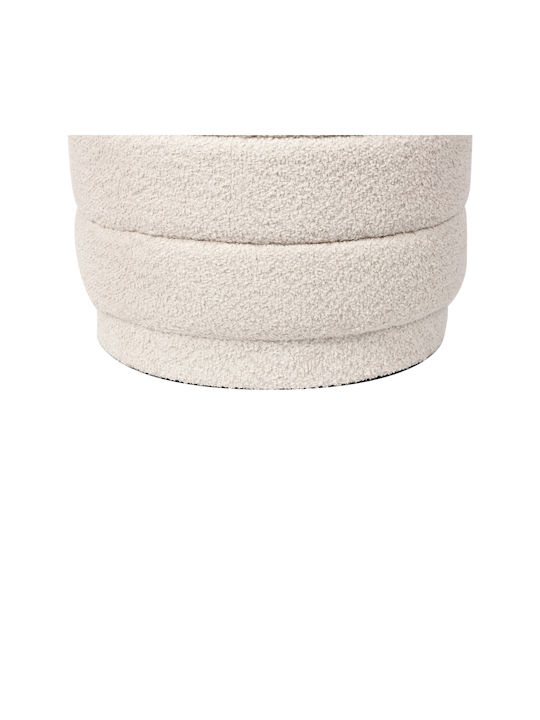 Pakketo Hocker Für Das Wohnzimmer Mit Stauraum Ecru Stoff 41x41x38,5cm