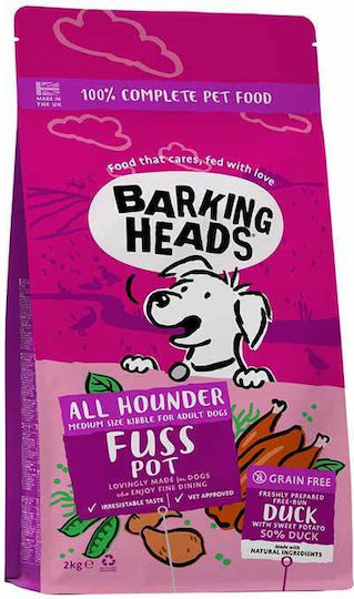 Barking Heads Doggylicious 12kg Dry Food Grain-Free for Adult Medium Breed Dogs with Duck, Potatoes and Fish