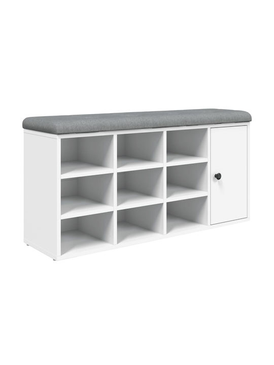 Mobilier de Intrare cu Dulap pentru Pantofi & Bancă Alb 102x32x50cm