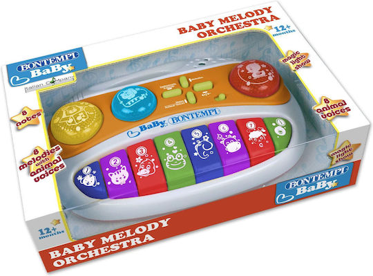 Bontempi Musical Instrument Melody Keybord with Music, Light, and Sounds for 12++ Months
