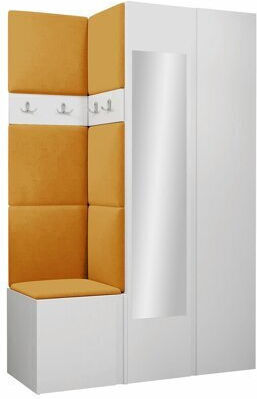 Hartford 350 Eingangsmöbel mit Spiegel & Garderobe Aspro 116x44x186cm