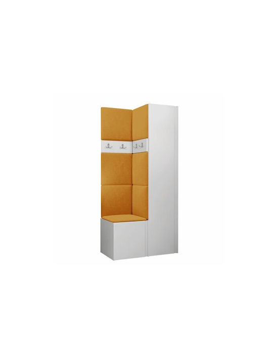 Hartford 348 Eingangsmöbel mit Spiegel & Garderobe White 82x44x186cm