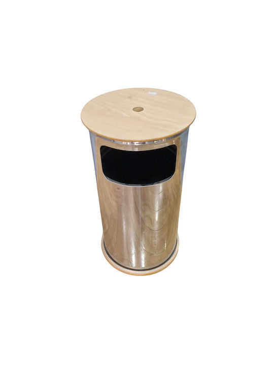 Office Metal Waste Bin Silver 28x28x50cm