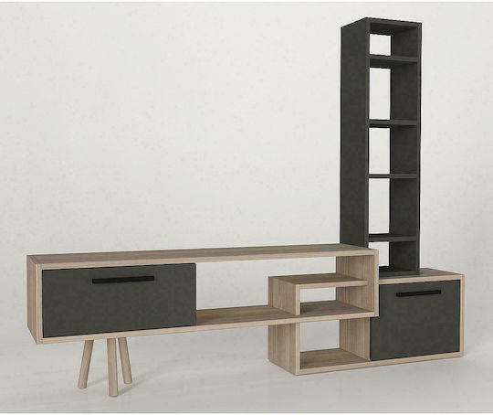 Nevada Living Room TV Unit Cordoba / Charcoal L167xW29.8xH133.5cm Nevada Living Room TV Unit Cordoba / Charcoal L167xW29.8xH133.5cm