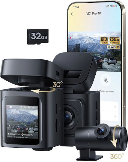 Baseus PrimeTrip VD1 Pro Autodigitale Videorekorder Set 4K Mit Bildschirm WLAN GPS und Rückfahrkamera