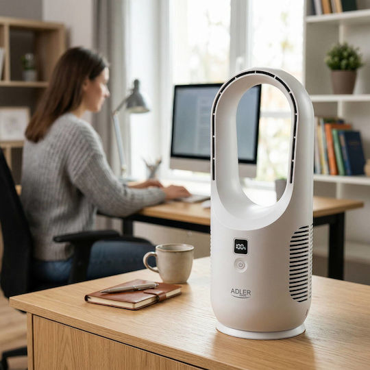 Adler Ad 7343 Kabelloser Tischventilator Mit USB Weiß