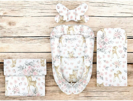 MimiNu Baby-Kissen Nest Sweet Deer Rosa 55x75cm