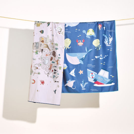 Kentia Kinder-Strandtuch Blau 140x70cm