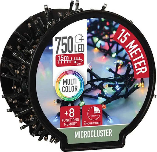 750 Lichterketten LED 15m. Mehrfarbige in Zeichenfolge 1Stück