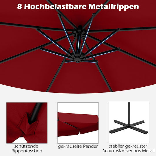 Metallischer Roter Garten- und Terrassen-Sonnenschirm Metallischer Roter Garten- und Terrassen-Sonnenschirm