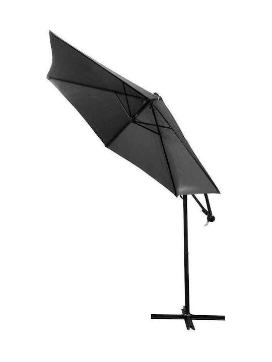 Hängender Metall-Garten- und Terrassen-Sonnenschirm Grau 3x3m
