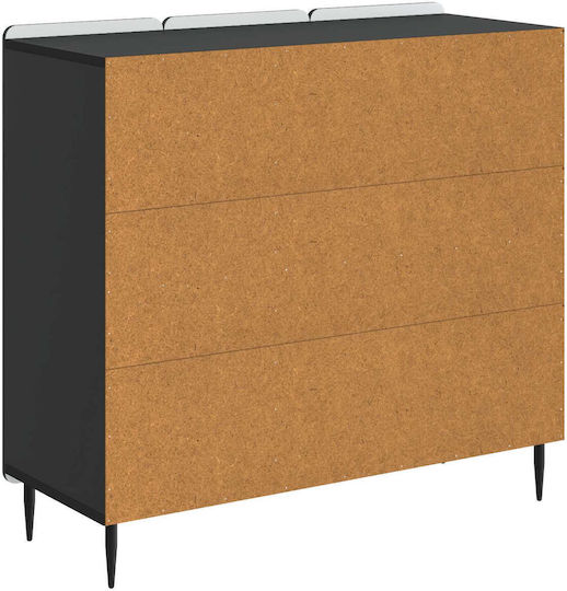 Μπουφές από Ξύλο & Μέταλλο Μαύρο 89x34.5x82cm