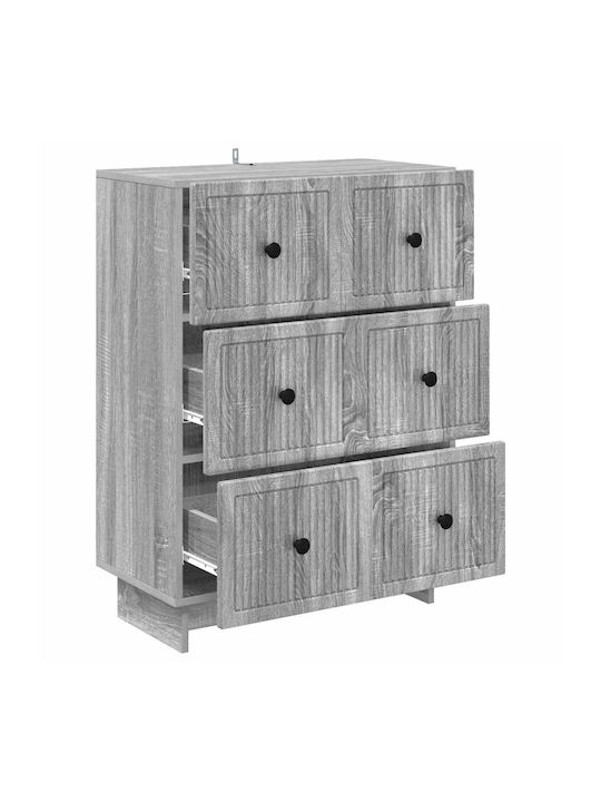 Sideboard from Wood & Metal with Drawers Gray Sonoma 66x34.5x90cm