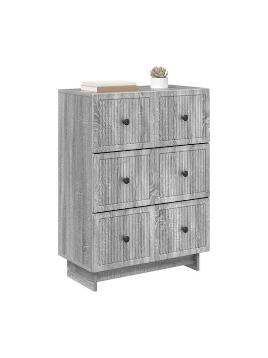 Sideboard from Wood & Metal with Drawers Gray Sonoma 66x34.5x90cm