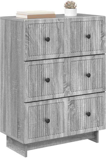 Bufet din Lemn și Metal cu Sertare Sonoma Gri 66x34.5x90cm