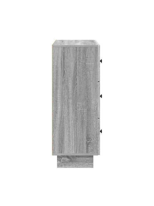 Sideboard from Wood & Metal with Drawers Gray Sonoma 66x34.5x90cm