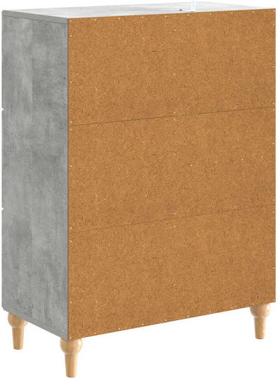 Bufet Din Lemn cu Sertare Gri Beton 66x34.5x90cm