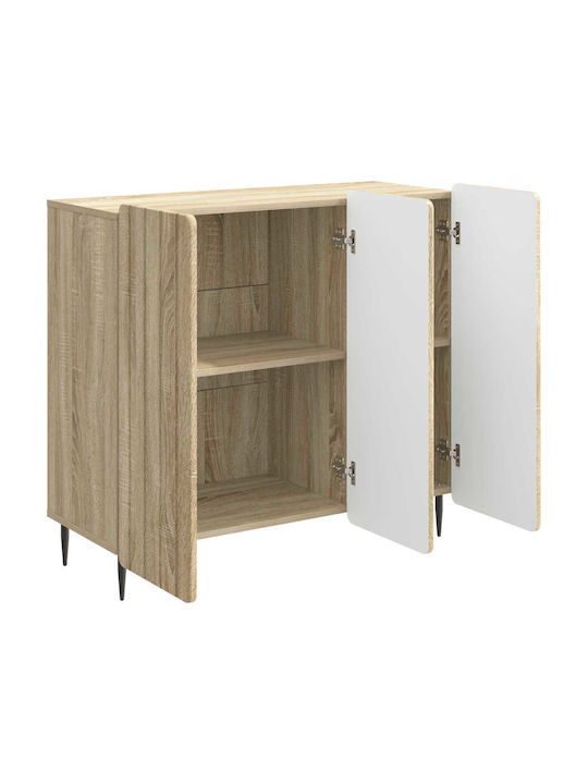 Sideboard aus Holz & Metall Sonoma Eiche 89x34.5x82cm