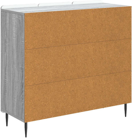 Bufet din Lemn și Metal Gri Sonoma 89x34.5x82cm