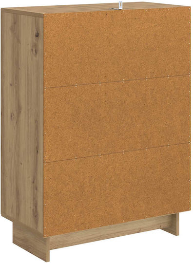 Sideboard aus Holz & Metall Eiche 66x34.5x90cm