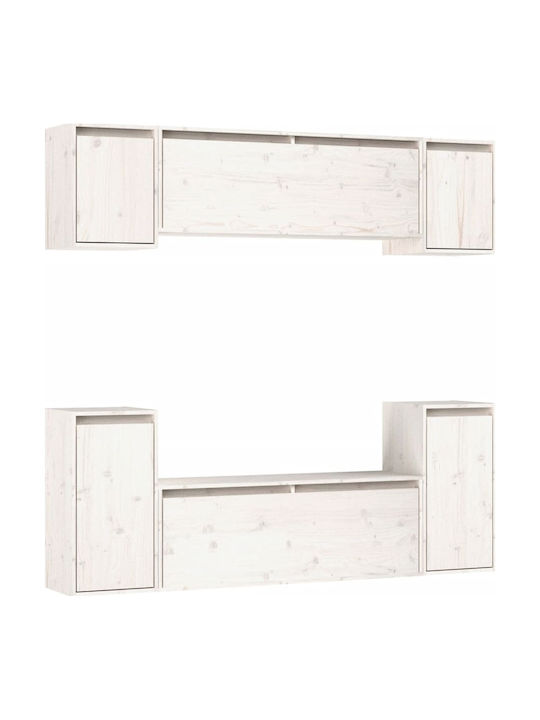 Wooden Living Room TV Unit White L100xW30xH35cm