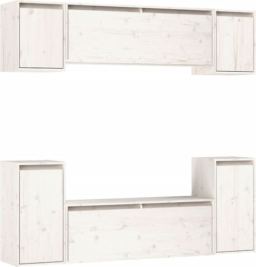 Wooden Living Room TV Unit White L100xW30xH35cm
