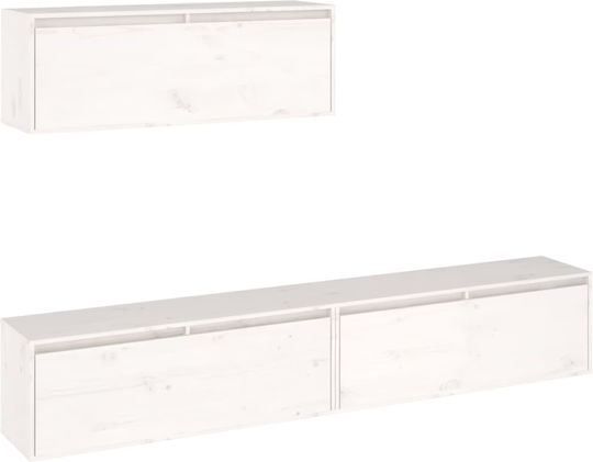 Wooden Living Room TV Unit White L100xW30xH35cm