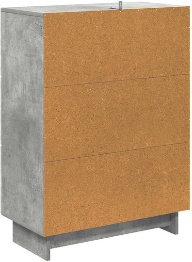 Bufet din Lemn și Metal cu Sertare Gri Beton 66x34.5x90cm